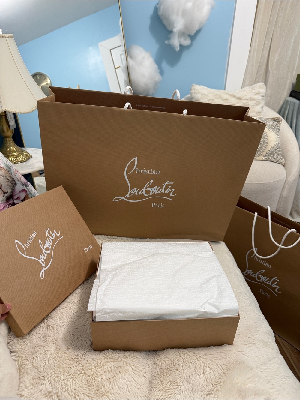 Christian Louboutin Brown Shoe Box and Bag - Picture 3 of 16